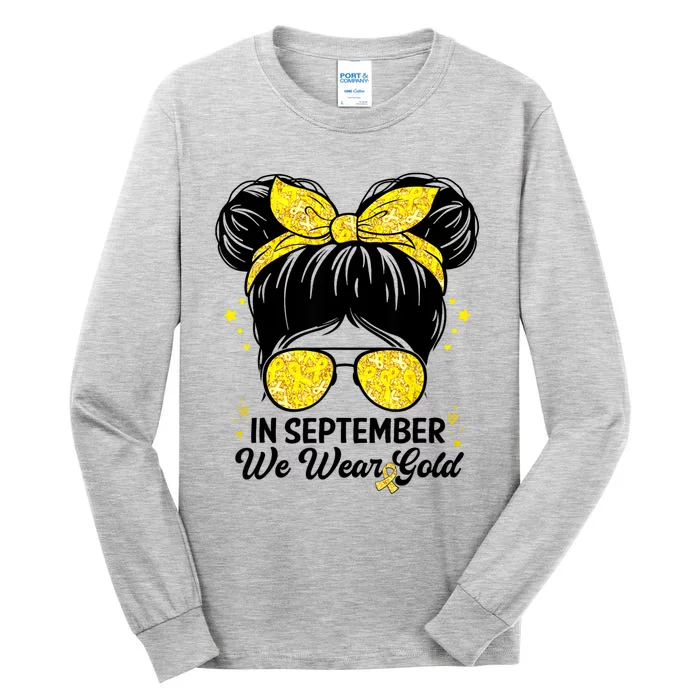 Childhood Cancer Awareness | In September We Wear Gold Cute Tall Long Sleeve T-Shirt