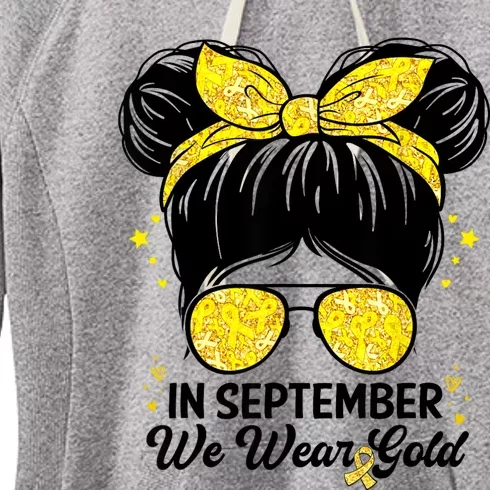 Childhood Cancer Awareness | In September We Wear Gold Cute Women's Fleece Hoodie