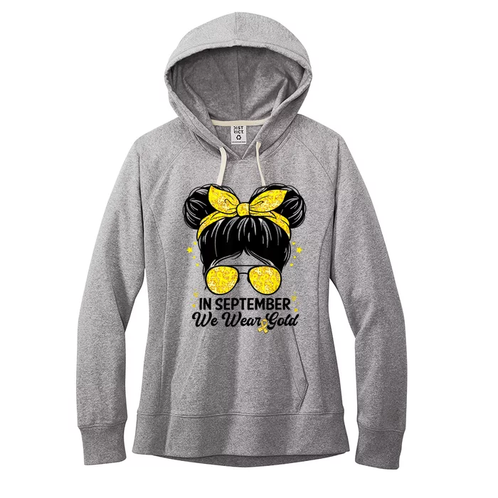 Childhood Cancer Awareness | In September We Wear Gold Cute Women's Fleece Hoodie