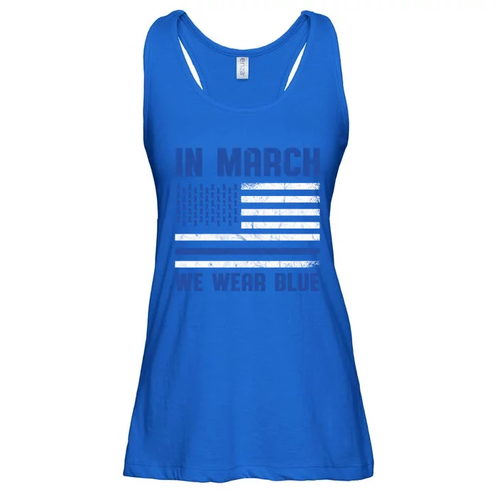 Colon Cancer Awareness Month We Wear Green Blue Ribbon Funny Gift Ladies Essential Flowy Tank