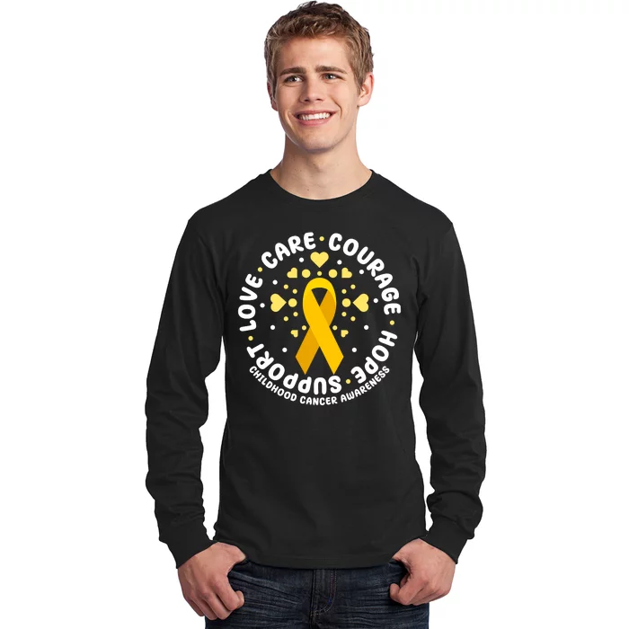 Childhood Cancer Awareness Support Family Long Sleeve Shirt