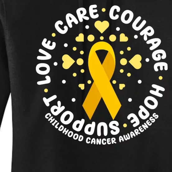 Childhood Cancer Awareness Support Family Women's Pullover Hoodie