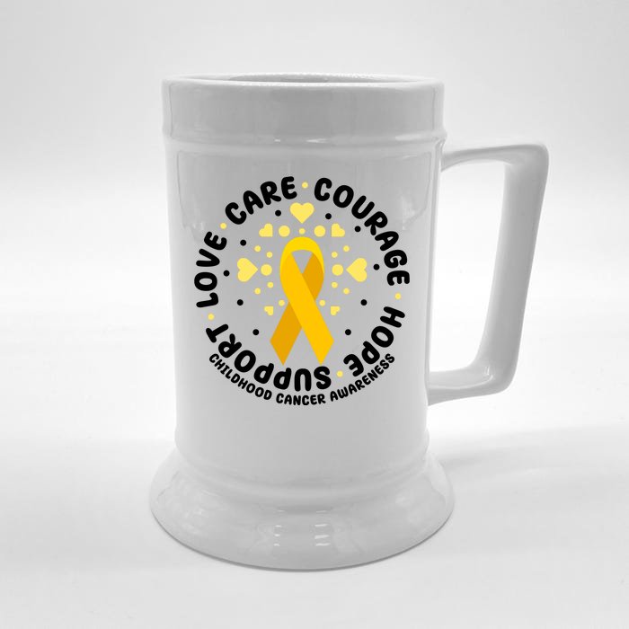 Childhood Cancer Awareness Support Family Front & Back Beer Stein