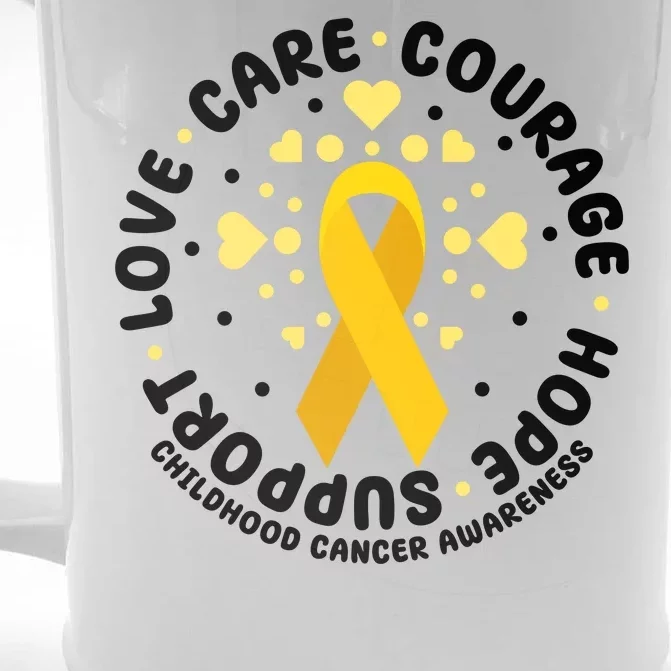 Childhood Cancer Awareness Support Family Front & Back Beer Stein