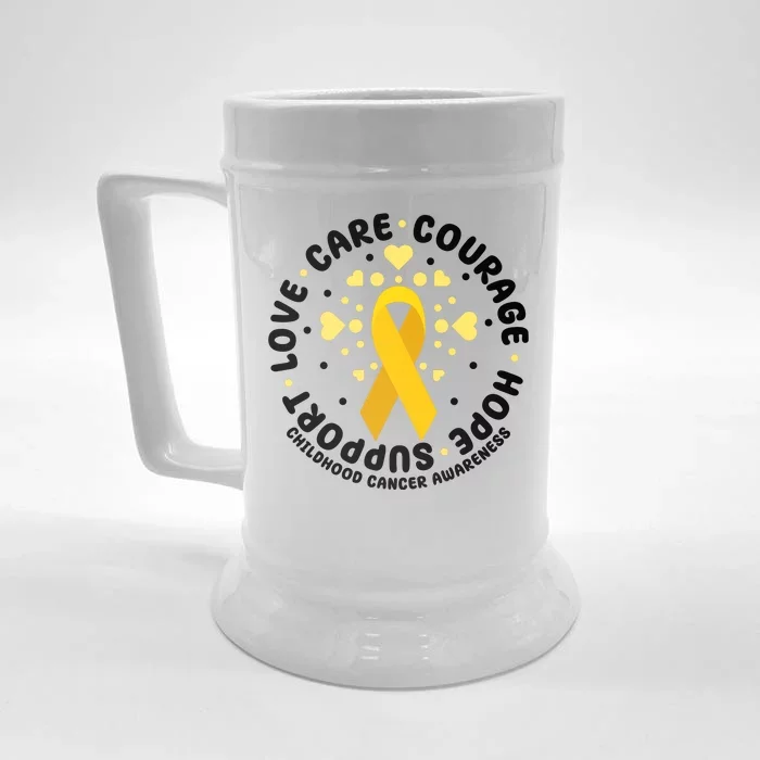 Childhood Cancer Awareness Support Family Front & Back Beer Stein