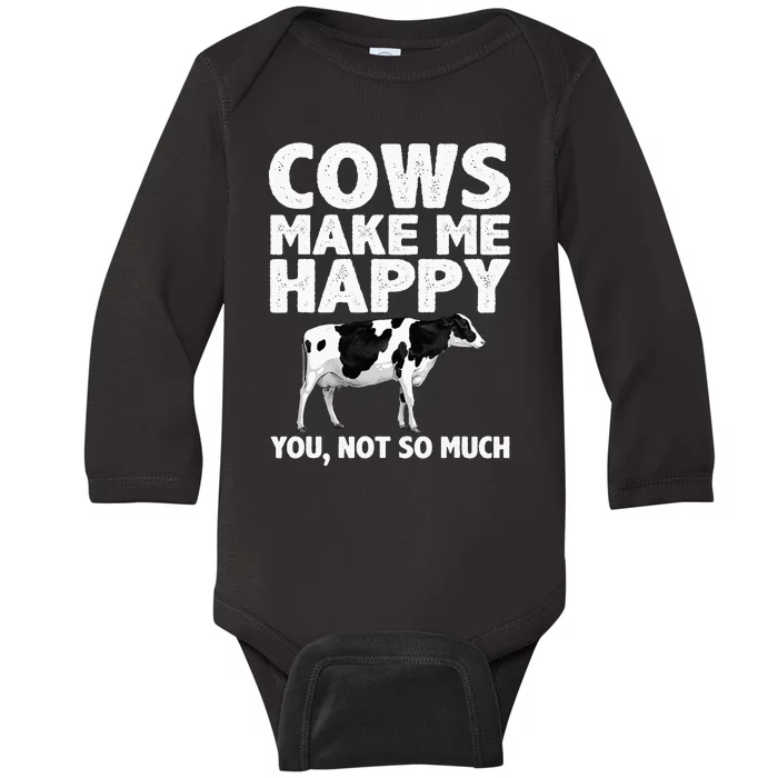 Cool Cow Art For Cow Farmer Dairy Cows Farm Animal Baby Long Sleeve Bodysuit