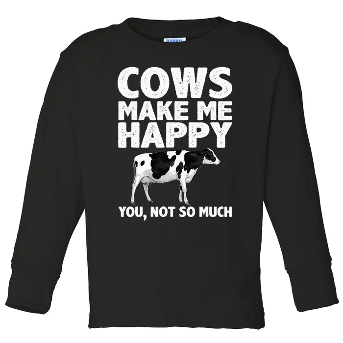 Cool Cow Art For Cow Farmer Dairy Cows Farm Animal Toddler Long Sleeve Shirt