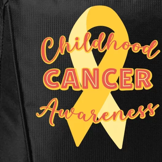 Childhood Cancer Awarebess Golden Gold Robbon City Backpack