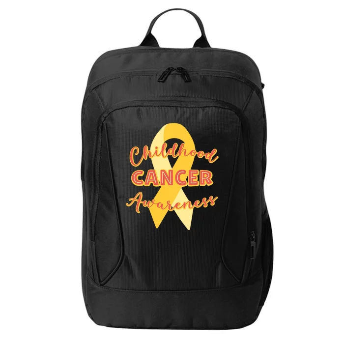 Childhood Cancer Awarebess Golden Gold Robbon City Backpack