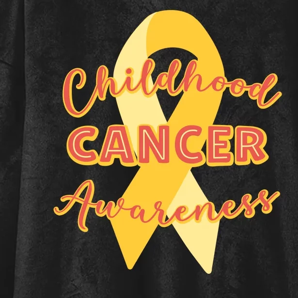 Childhood Cancer Awarebess Golden Gold Robbon Hooded Wearable Blanket