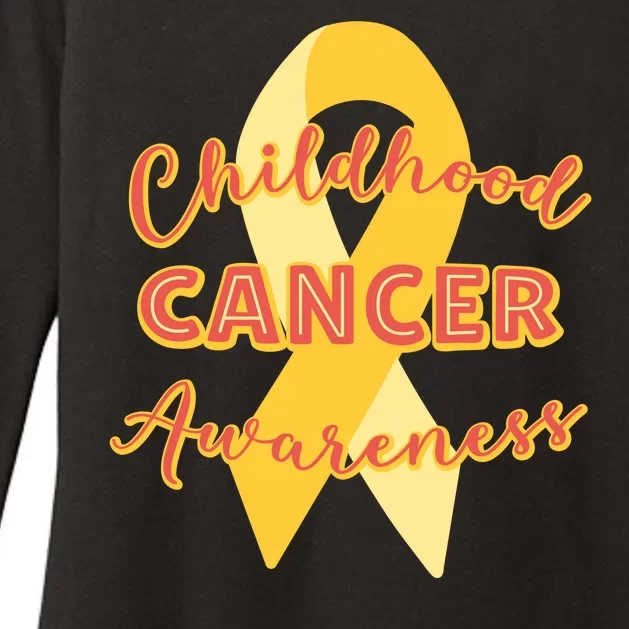 Childhood Cancer Awarebess Golden Gold Robbon Womens CVC Long Sleeve Shirt