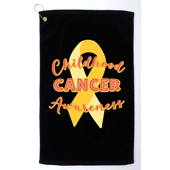 Childhood Cancer Awarebess Golden Gold Robbon Platinum Collection Golf Towel