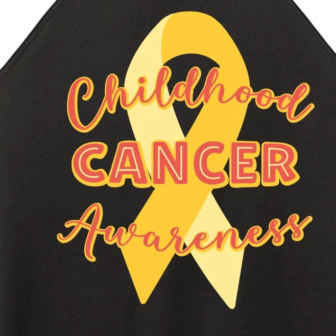 Childhood Cancer Awarebess Golden Gold Robbon Women’s Perfect Tri Rocker Tank