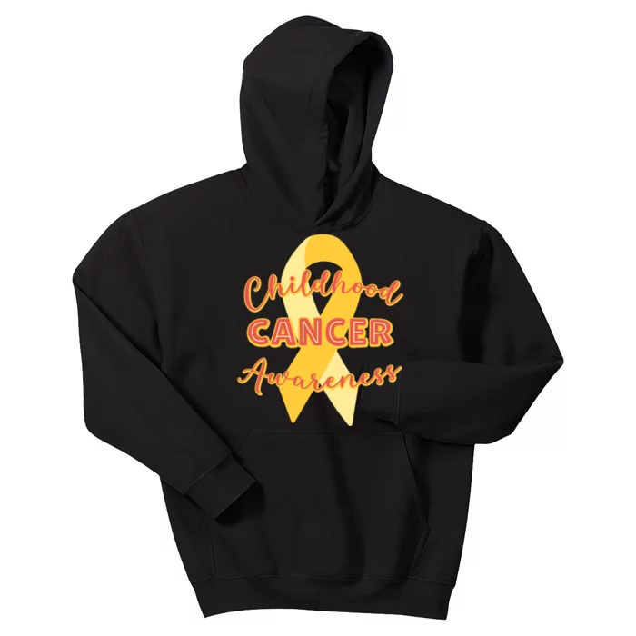 Childhood Cancer Awarebess Golden Gold Robbon Kids Hoodie