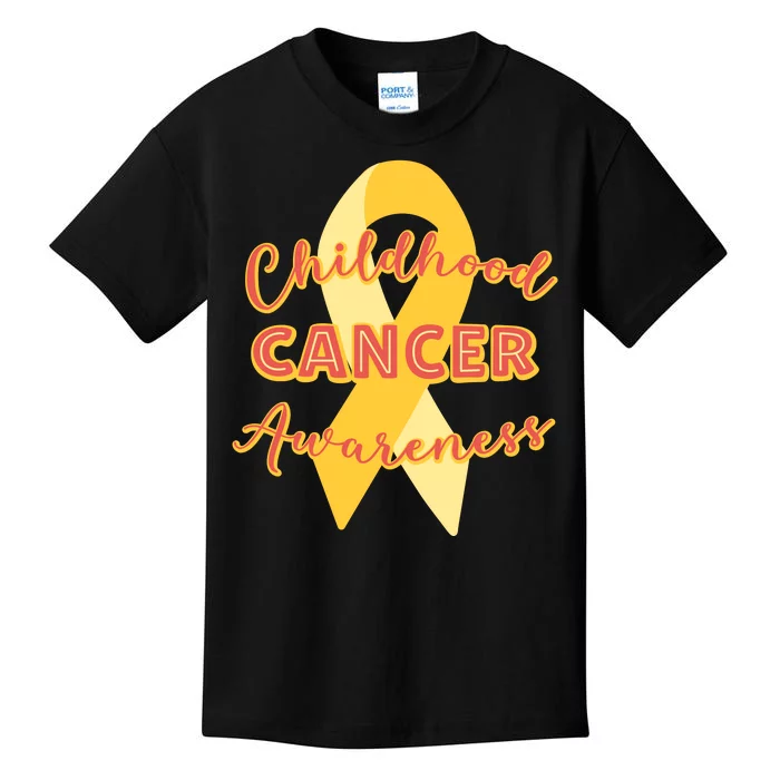 Childhood Cancer Awarebess Golden Gold Robbon Kids T-Shirt