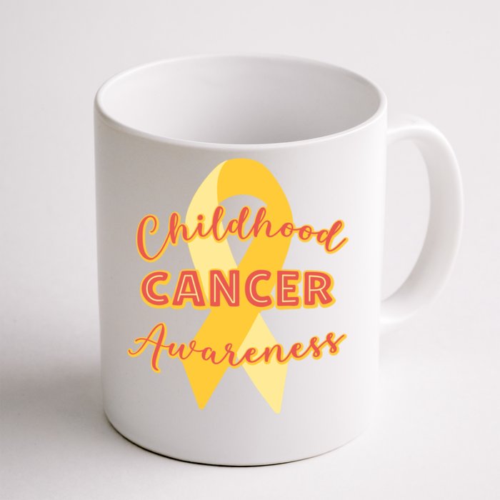 Childhood Cancer Awarebess Golden Gold Robbon Front & Back Coffee Mug