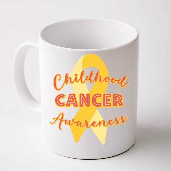 Childhood Cancer Awarebess Golden Gold Robbon Front & Back Coffee Mug