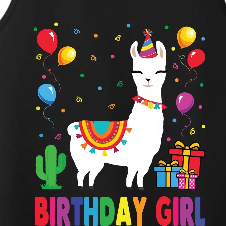 Cool Cute Alpaca Llama Cactus Birthday Girl Party Animal 3090 Performance Tank