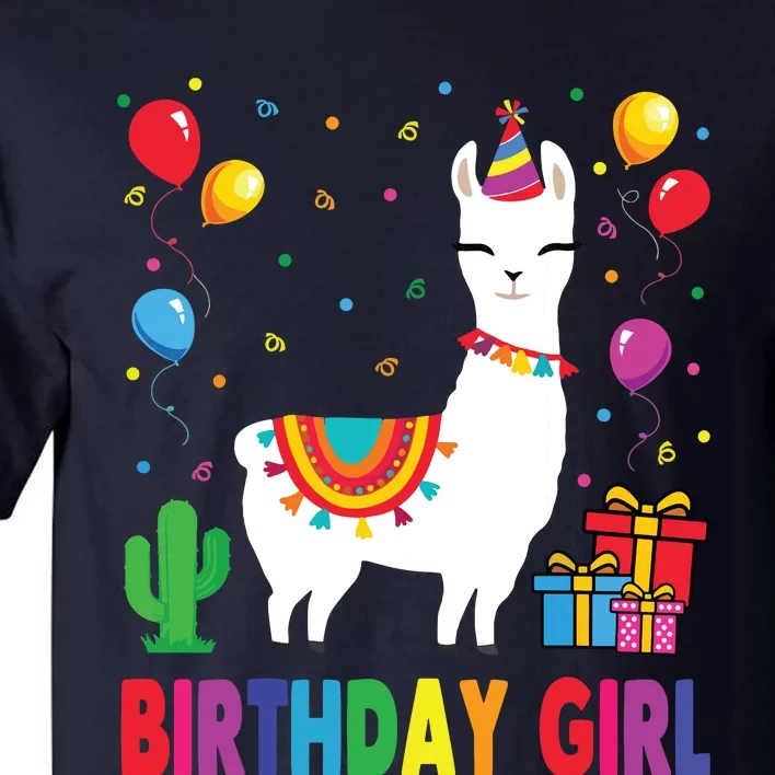 Cool Cute Alpaca Llama Cactus Birthday Girl Party Animal 3090 Tall T-Shirt