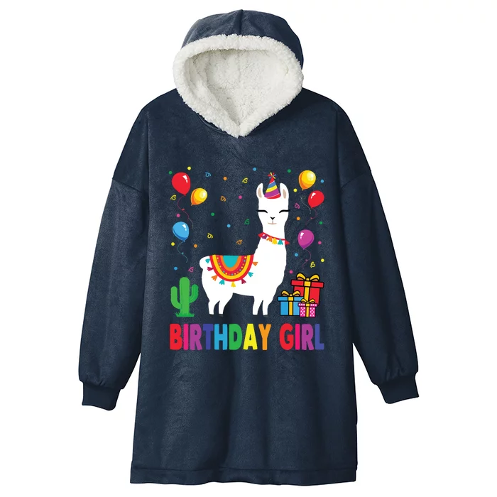 Cool Cute Alpaca Llama Cactus Birthday Girl Party Animal 3090 Hooded Wearable Blanket