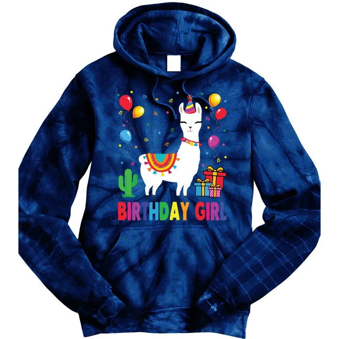 Cool Cute Alpaca Llama Cactus Birthday Girl Party Animal 3090 Tie Dye Hoodie