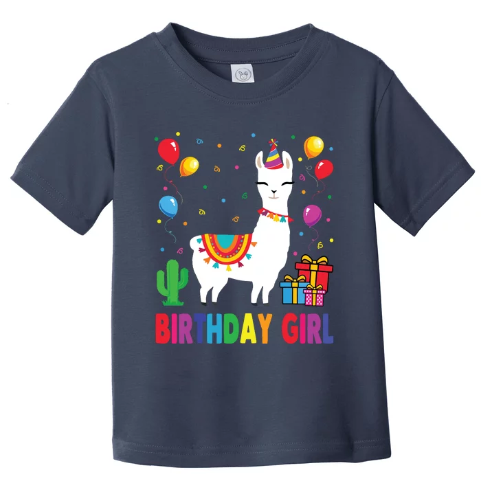 Cool Cute Alpaca Llama Cactus Birthday Girl Party Animal 3090 Toddler T-Shirt