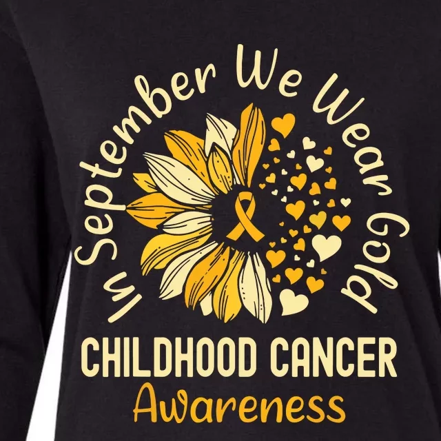 Childhood Cancer Awareness In September We Wear Gold Womens Cotton Relaxed Long Sleeve T-Shirt