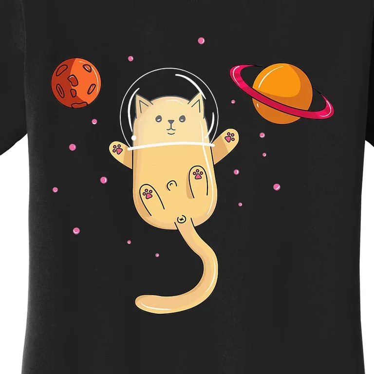 Chibi Cat Astronaut In Space Women's T-Shirt