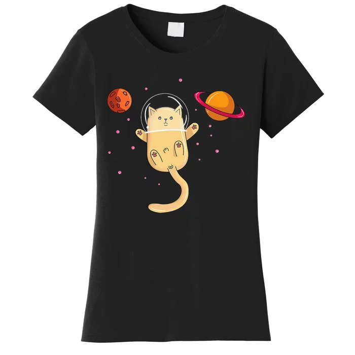 Chibi Cat Astronaut In Space Women's T-Shirt