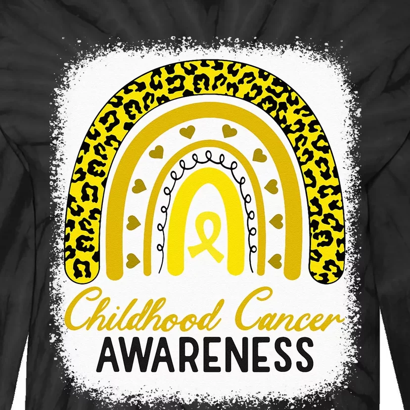 Childhood Cancer Awareness Hope Support Strong Warrior Tie-Dye Long Sleeve Shirt