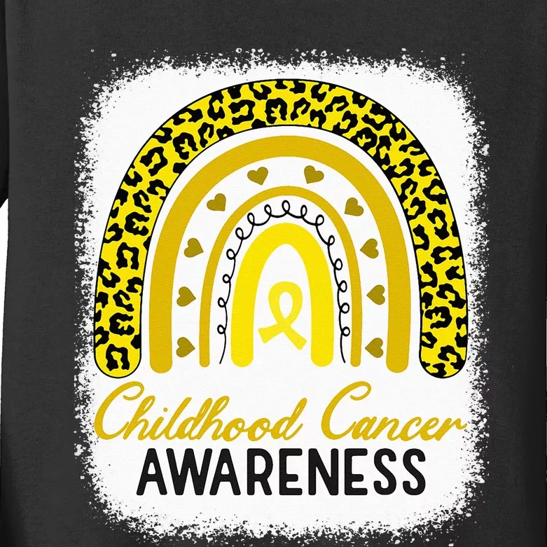 Childhood Cancer Awareness Hope Support Strong Warrior Kids Long Sleeve Shirt