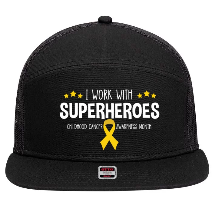 Childhood Cancer Awareness Rn Nurse Pediatric Oncology 7 Panel Mesh Trucker Snapback Hat