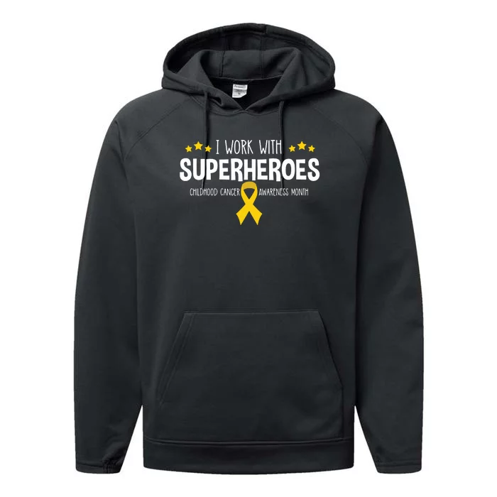 Childhood Cancer Awareness Rn Nurse Pediatric Oncology Performance Fleece Hoodie