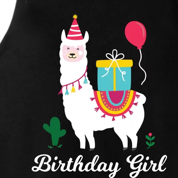 Cool Cute Alpaca Llama Cactus Girl Birthday Party Animal Ladies Tri-Blend Wicking Tank