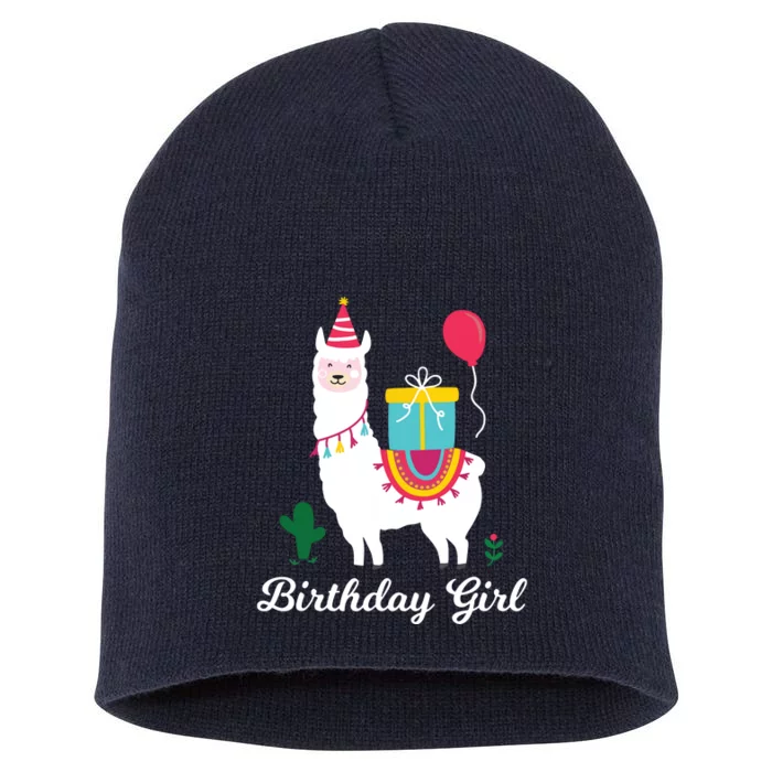 Cool Cute Alpaca Llama Cactus Girl Birthday Party Animal Short Acrylic Beanie