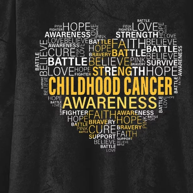 Childhood Cancer Awareness Hope Support Strong Warrior Hooded Wearable Blanket