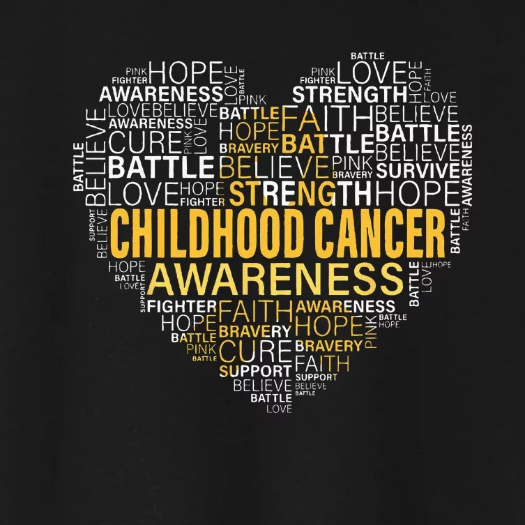 Childhood Cancer Awareness Hope Support Strong Warrior Women's Crop Top Tee