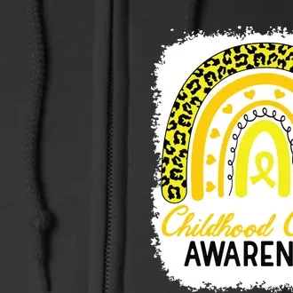 Childhood Cancer Awareness Rainbow Awareness Ribbon Full Zip Hoodie