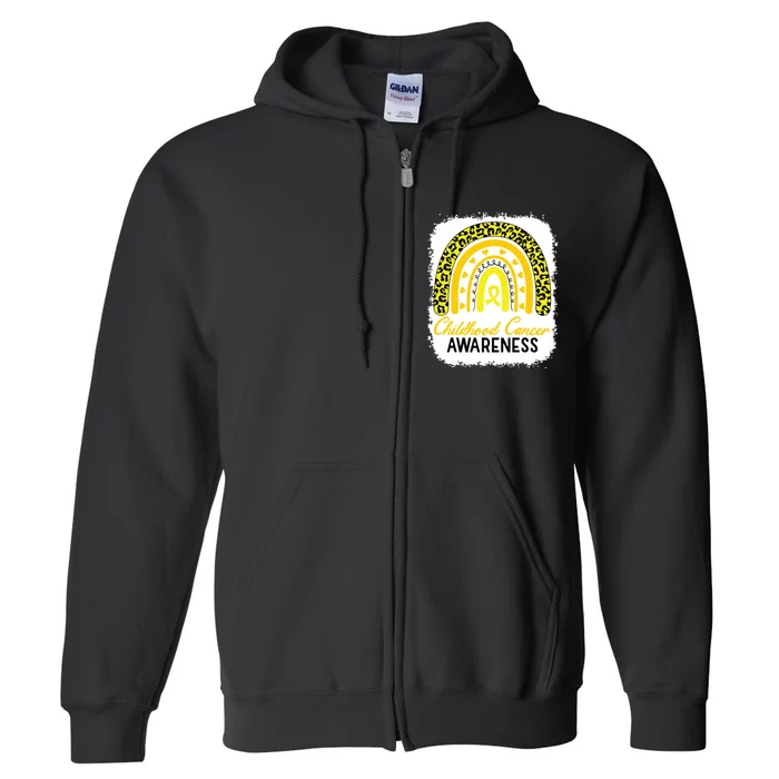 Childhood Cancer Awareness Rainbow Awareness Ribbon Full Zip Hoodie