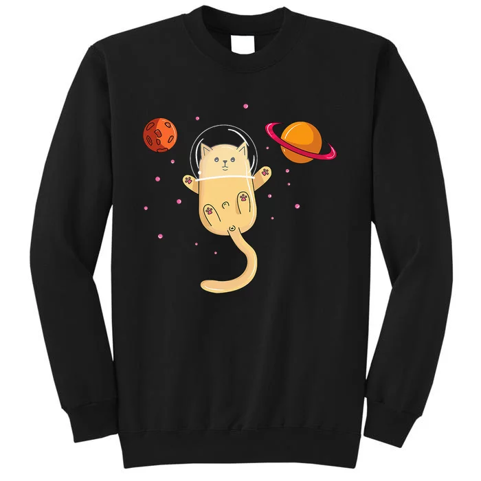 Chibi Cat Astronaut In Space funny astronaut lovers Tall Sweatshirt