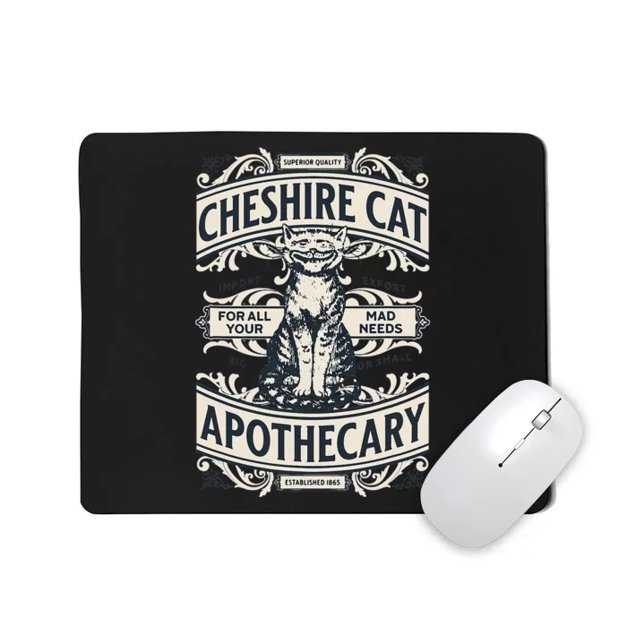 Cheshire Cat Alice In Wonderland Vintage Book Design Mousepad