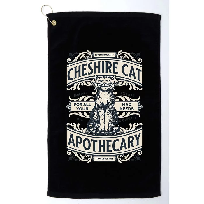 Cheshire Cat Alice In Wonderland Vintage Book Design Platinum Collection Golf Towel