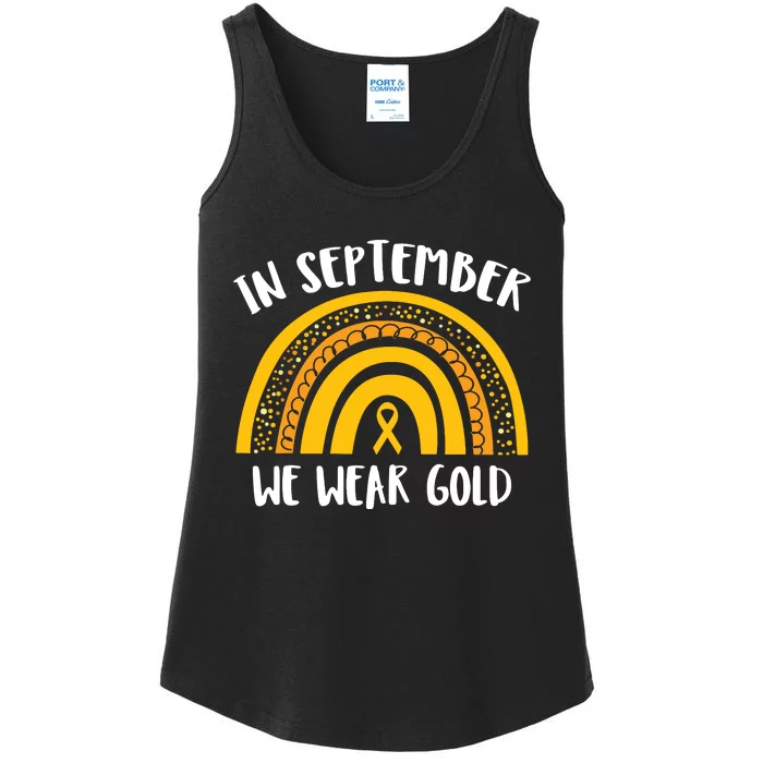 Childhood Cancer Awareness Month In September We Wear Gold Ladies Essential Tank