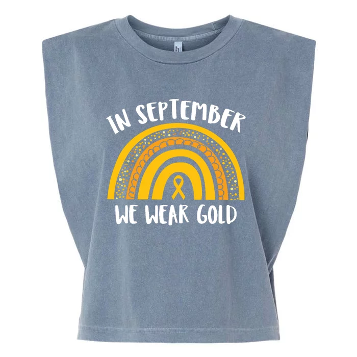 Childhood Cancer Awareness Month In September We Wear Gold Garment-Dyed Women's Muscle Tee