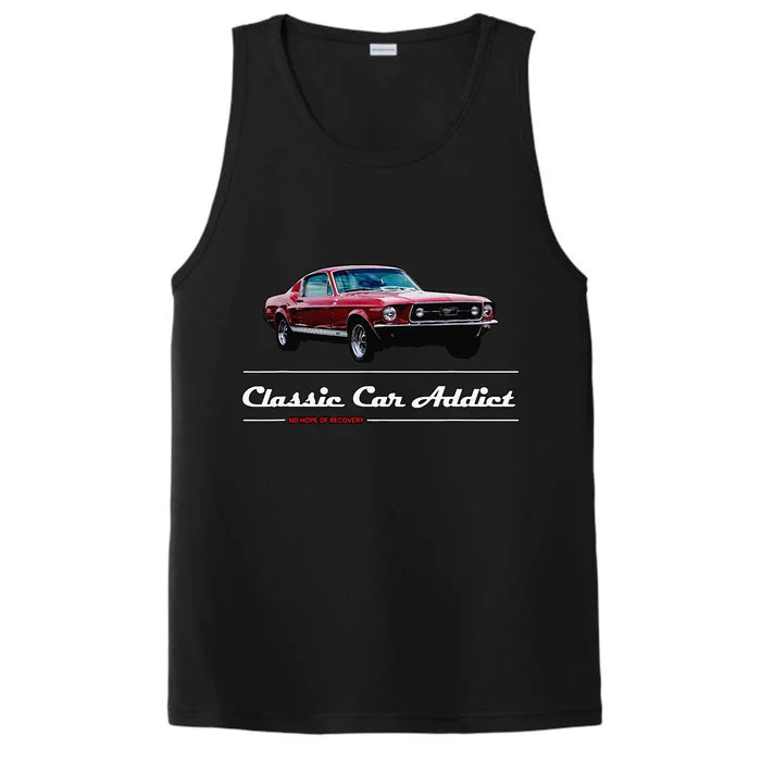 Classic Car Addict Cool Automotive Muscle Car Dad Father Day Performance Tank