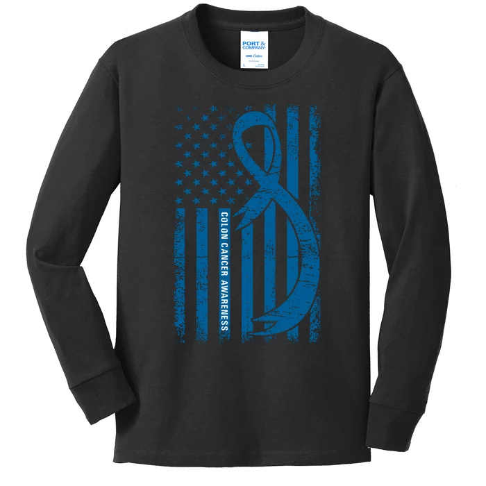 Colon Cancer Awareness T Kids Long Sleeve Shirt