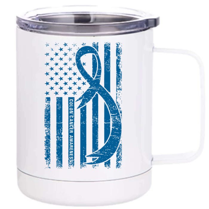 Colon Cancer Awareness T Front & Back 12oz Stainless Steel Tumbler Cup