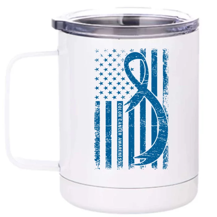 Colon Cancer Awareness T Front & Back 12oz Stainless Steel Tumbler Cup