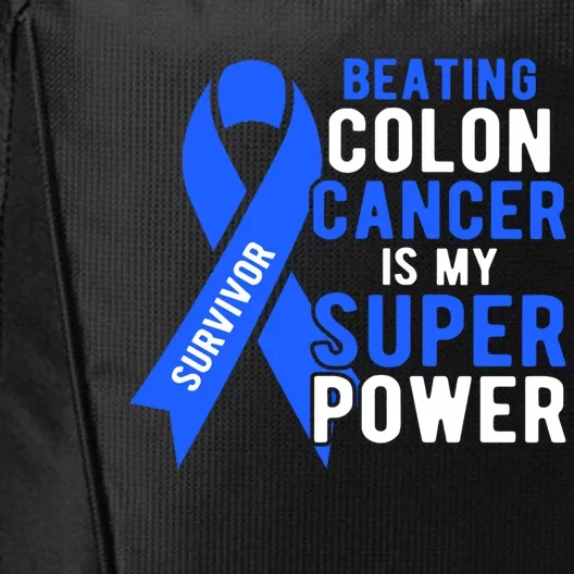 Colon Cancer Awareness Survivor Superpower Gift City Backpack