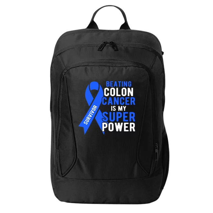 Colon Cancer Awareness Survivor Superpower Gift City Backpack